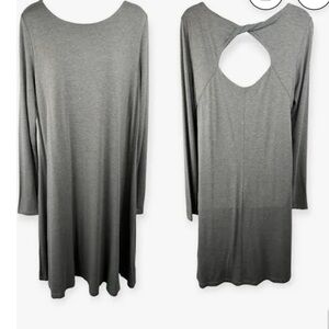 A Pea In the Pod Maternity Gray Jersey‎ Long Sleeve Swing Dress S/P/CH
